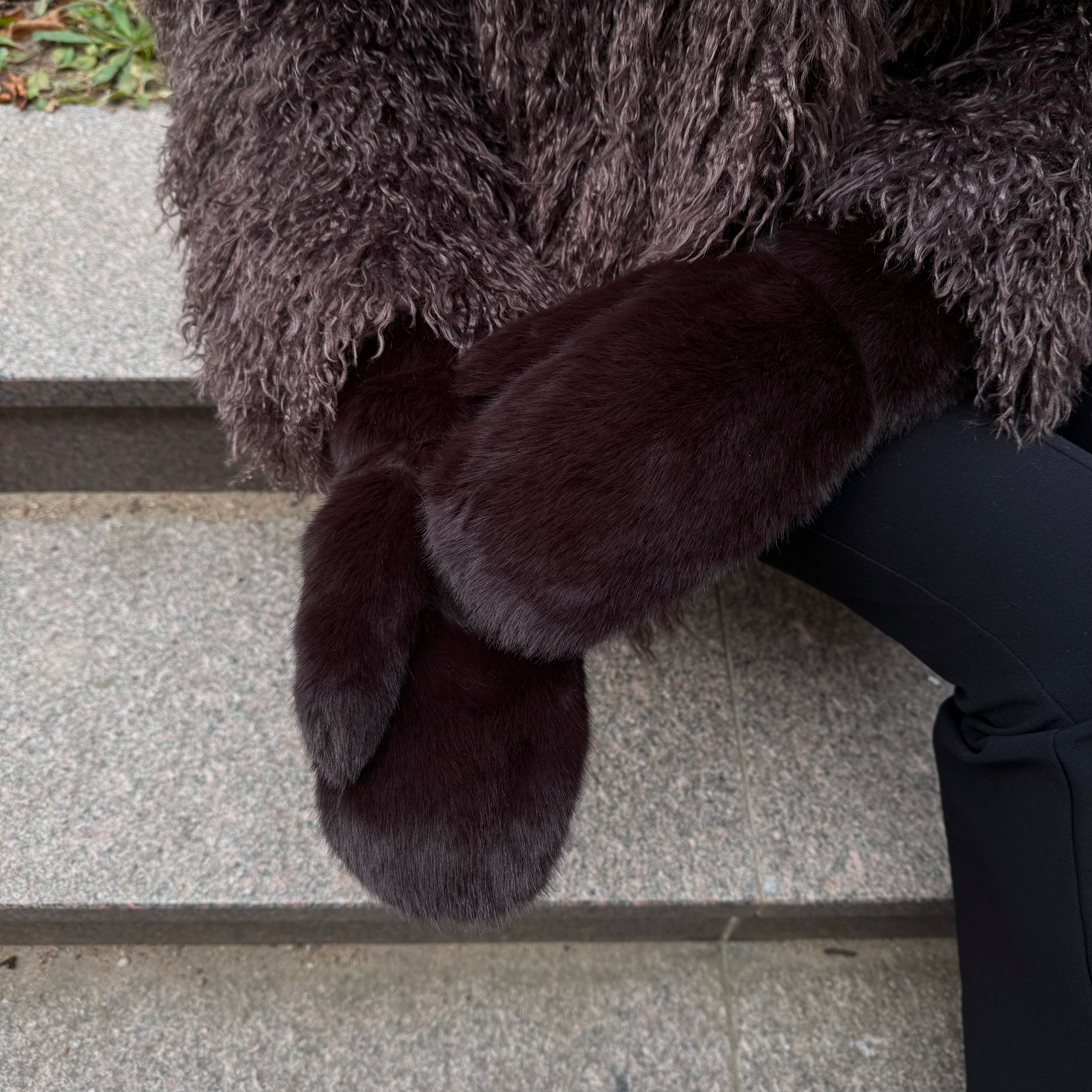 Pirštinės su kailiuku