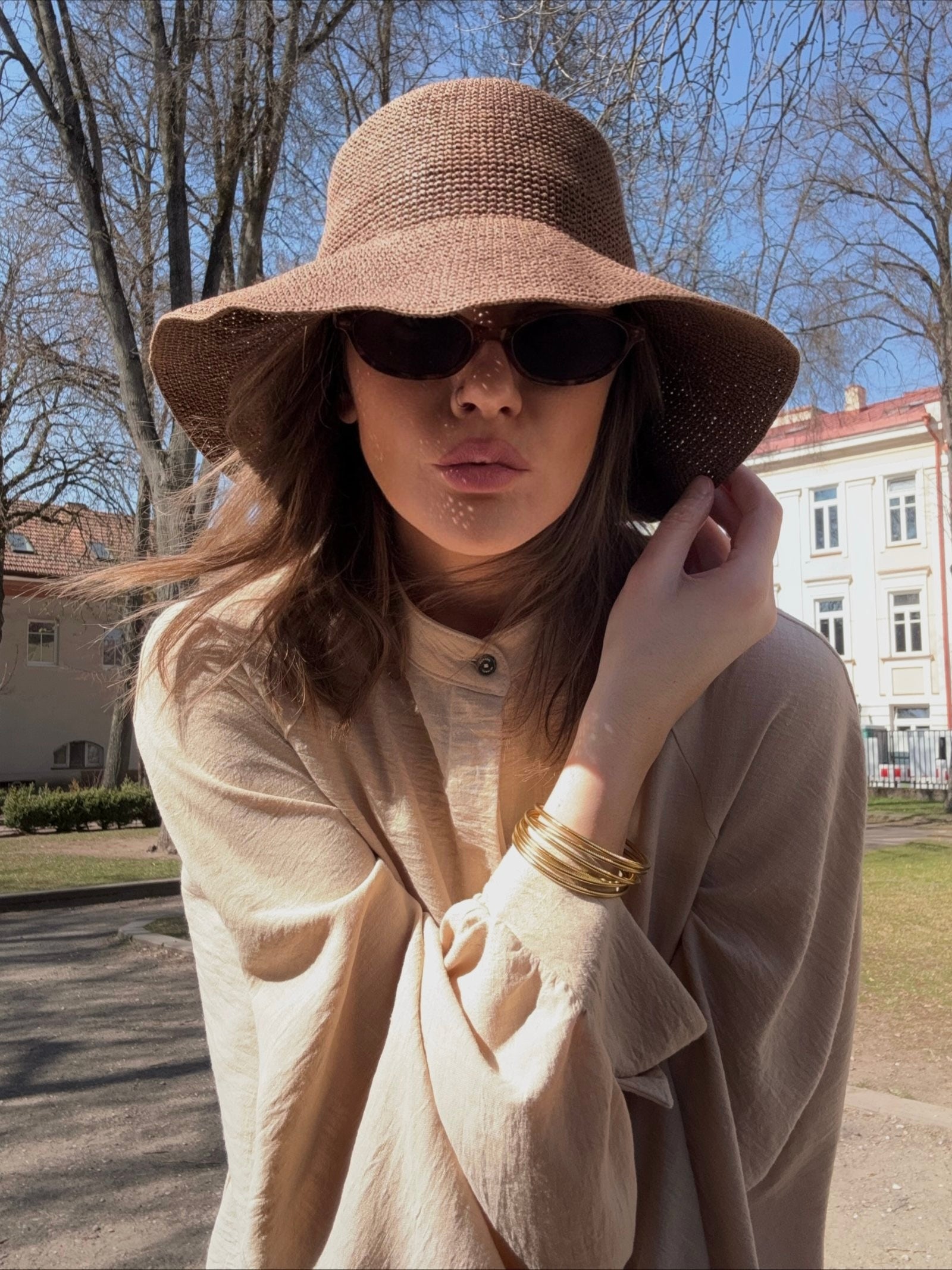 Raffia skrybėlė