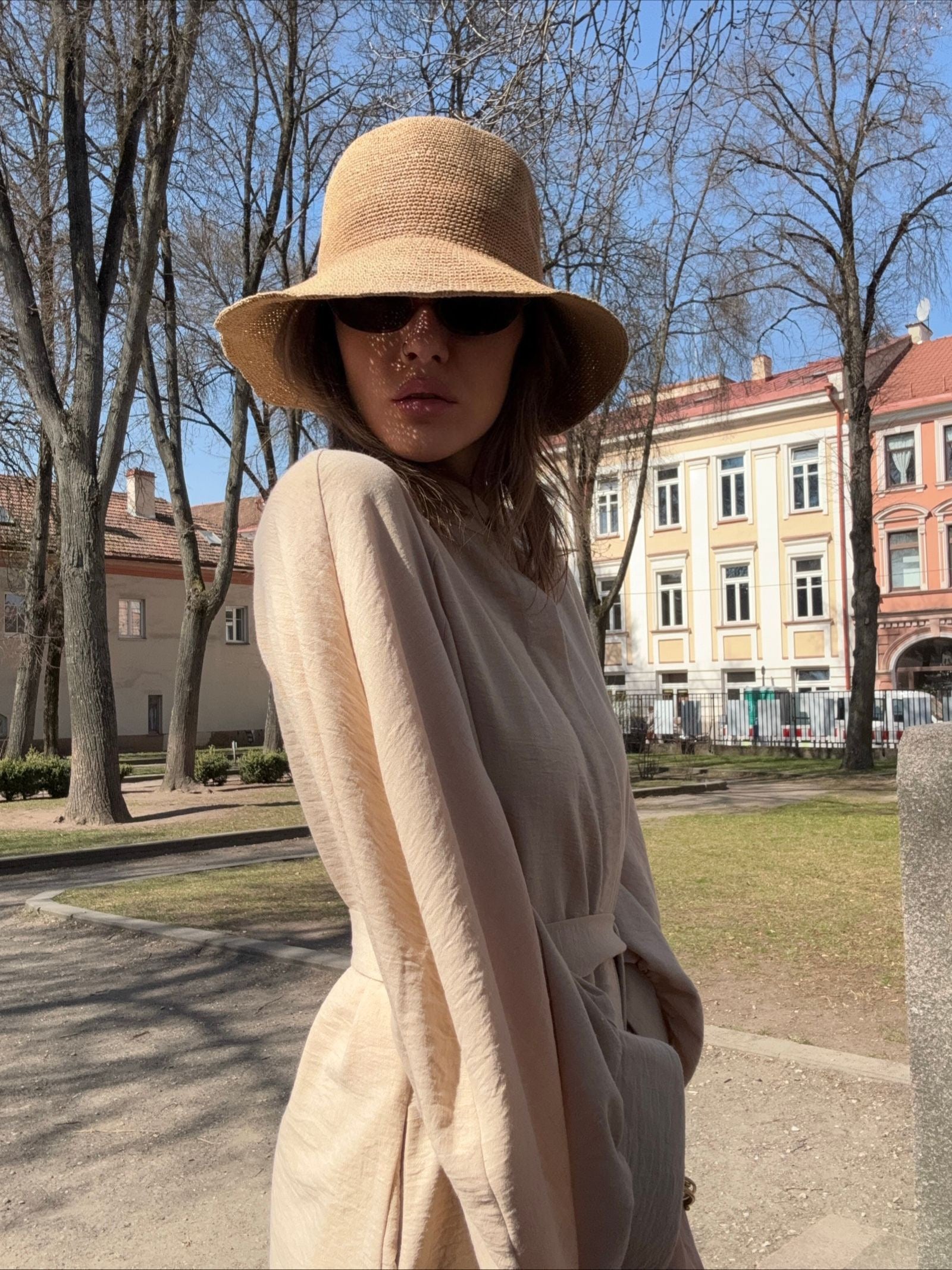 Raffia skrybėlė