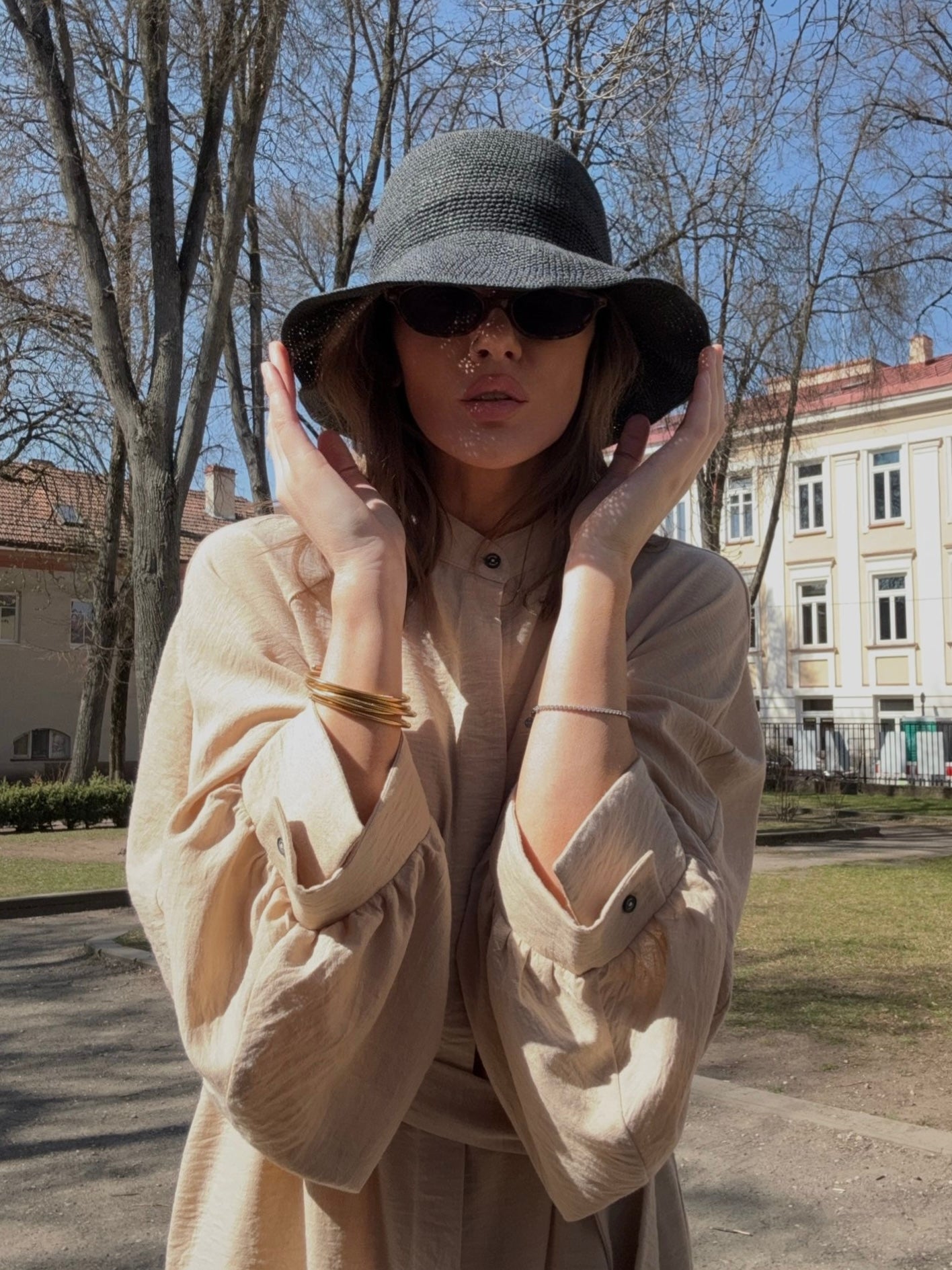 Raffia skrybėlė